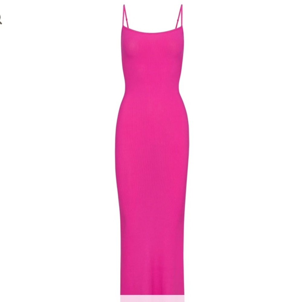 SOFT LOUNGE SLIP LONG DRESS SIZE S HOT PINK